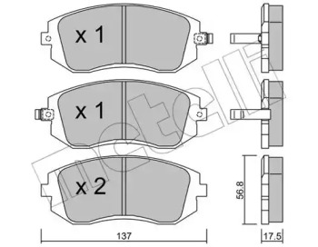 Комплект тормозных колодок METELLI 22-0500-0