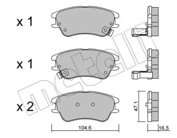 Комплект тормозных колодок METELLI 22-0502-0