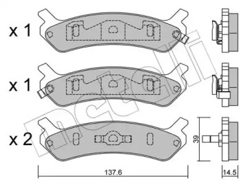 Комплект тормозных колодок METELLI 22-0505-0