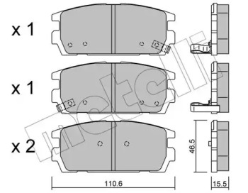 Комплект тормозных колодок METELLI 22-0507-0