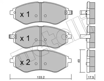 Комплект тормозных колодок METELLI 22-0508-1