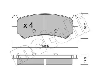 Комплект тормозных колодок METELLI 22-0511-0