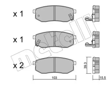 Комплект тормозных колодок METELLI 22-0514-0