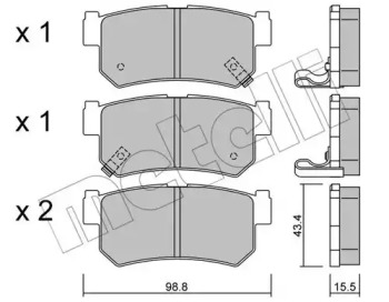 Комплект тормозных колодок METELLI 22-0519-0