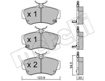 Комплект тормозных колодок METELLI 22-0521-0