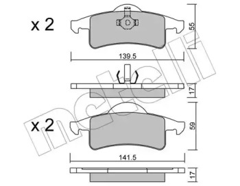 Комплект тормозных колодок METELLI 22-0526-0