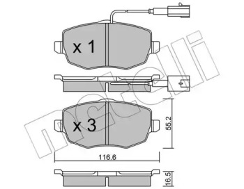 Комплект тормозных колодок METELLI 22-0528-1