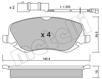 Комплект тормозных колодок METELLI 22-0529-0