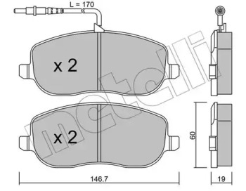 Комплект тормозных колодок METELLI 22-0530-0