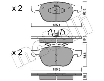 Комплект тормозных колодок, дисковый тормоз METELLI 22-0534-1