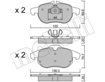 Комплект тормозных колодок METELLI 22-0540-0