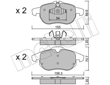 Комплект тормозных колодок METELLI 22-0540-4