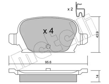 Комплект тормозных колодок METELLI 22-0541-0