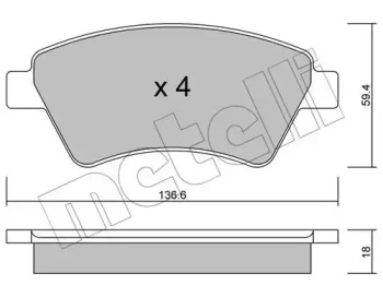 Комплект тормозных колодок METELLI 22-0544-0