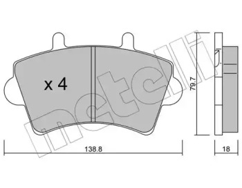 Комплект тормозных колодок METELLI 22-0545-0