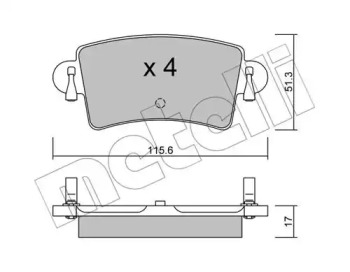 Комплект тормозных колодок METELLI 22-0546-0