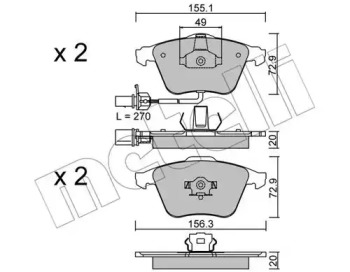 Комплект тормозных колодок METELLI 22-0549-1