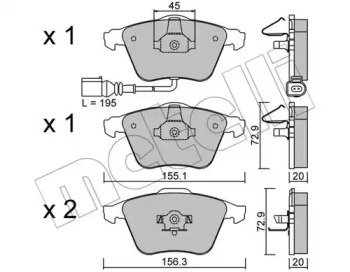 Комплект тормозных колодок METELLI 22-0549-2