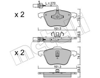 Комплект тормозных колодок METELLI 22-0551-0