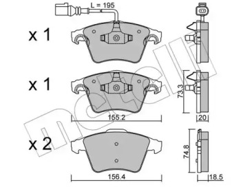 Комплект тормозных колодок METELLI 22-0552-0