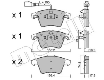 Комплект тормозных колодок METELLI 22-0552-1