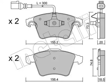 Комплект тормозных колодок METELLI 22-0552-2