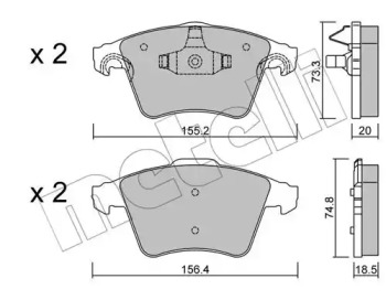 Комплект тормозных колодок METELLI 22-0552-3