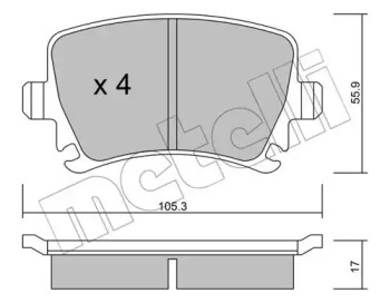 Комплект тормозных колодок METELLI 22-0553-0