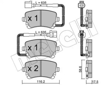 Комплект тормозных колодок METELLI 22-0554-1