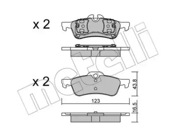 Комплект тормозных колодок METELLI 22-0556-0