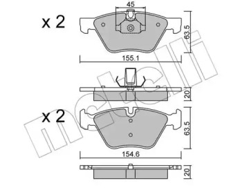 Комплект тормозных колодок METELLI 22-0557-3