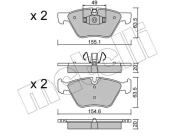 Комплект тормозных колодок METELLI 22-0557-5