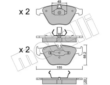 Комплект тормозных колодок METELLI 22-0558-0