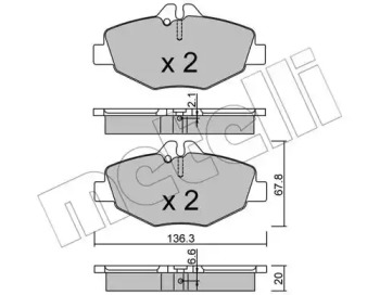 Комплект тормозных колодок METELLI 22-0562-0