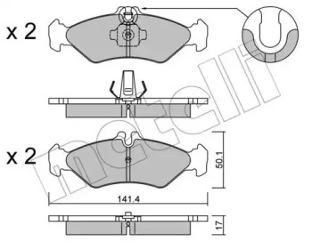 Комплект тормозных колодок METELLI 22-0571-0