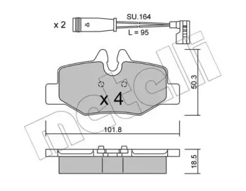 Комплект тормозных колодок METELLI 22-0576-0K