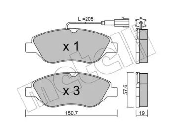 Комплект тормозных колодок METELLI 22-0577-0