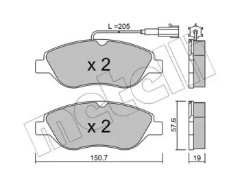 Комплект тормозных колодок METELLI 22-0577-1