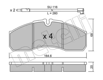 Комплект тормозных колодок METELLI 22-0578-3K