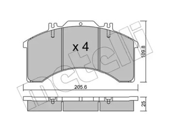 Комплект тормозных колодок METELLI 22-0580-0