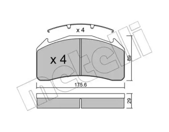 Комплект тормозных колодок, дисковый тормоз METELLI 22-0591-0