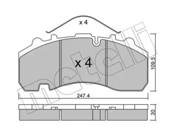 Комплект тормозных колодок METELLI 22-0596-0