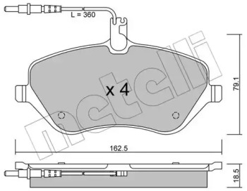 Комплект тормозных колодок METELLI 22-0601-0