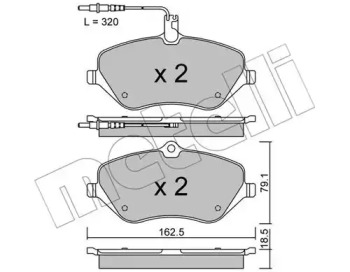 Комплект тормозных колодок METELLI 22-0601-1