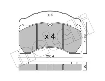 Комплект тормозных колодок METELLI 22-0603-0