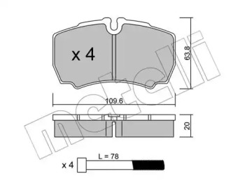 Комплект тормозных колодок METELLI 22-0604-0