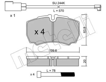 Комплект тормозных колодок METELLI 22-0604-2K