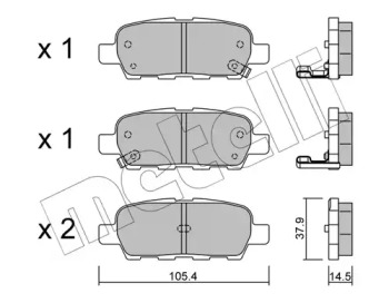 Комплект тормозных колодок METELLI 22-0612-0