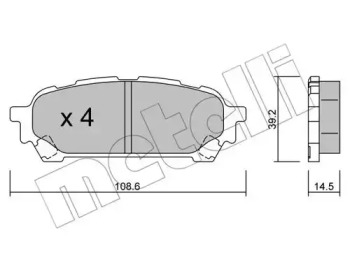 Комплект тормозных колодок METELLI 22-0613-0