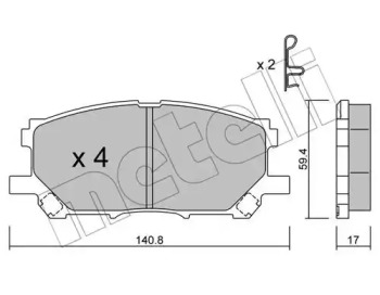 Комплект тормозных колодок METELLI 22-0618-0